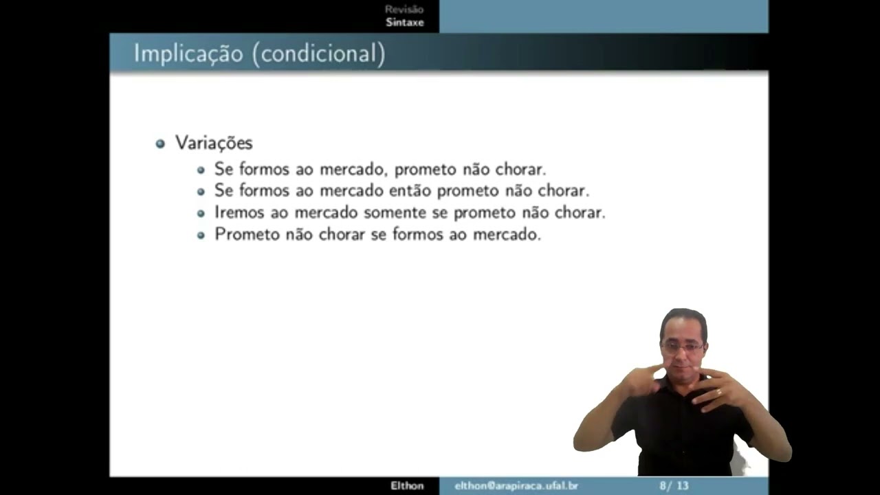 Introdução à sintaxe da Lógica Proposicional (implicação / condição)