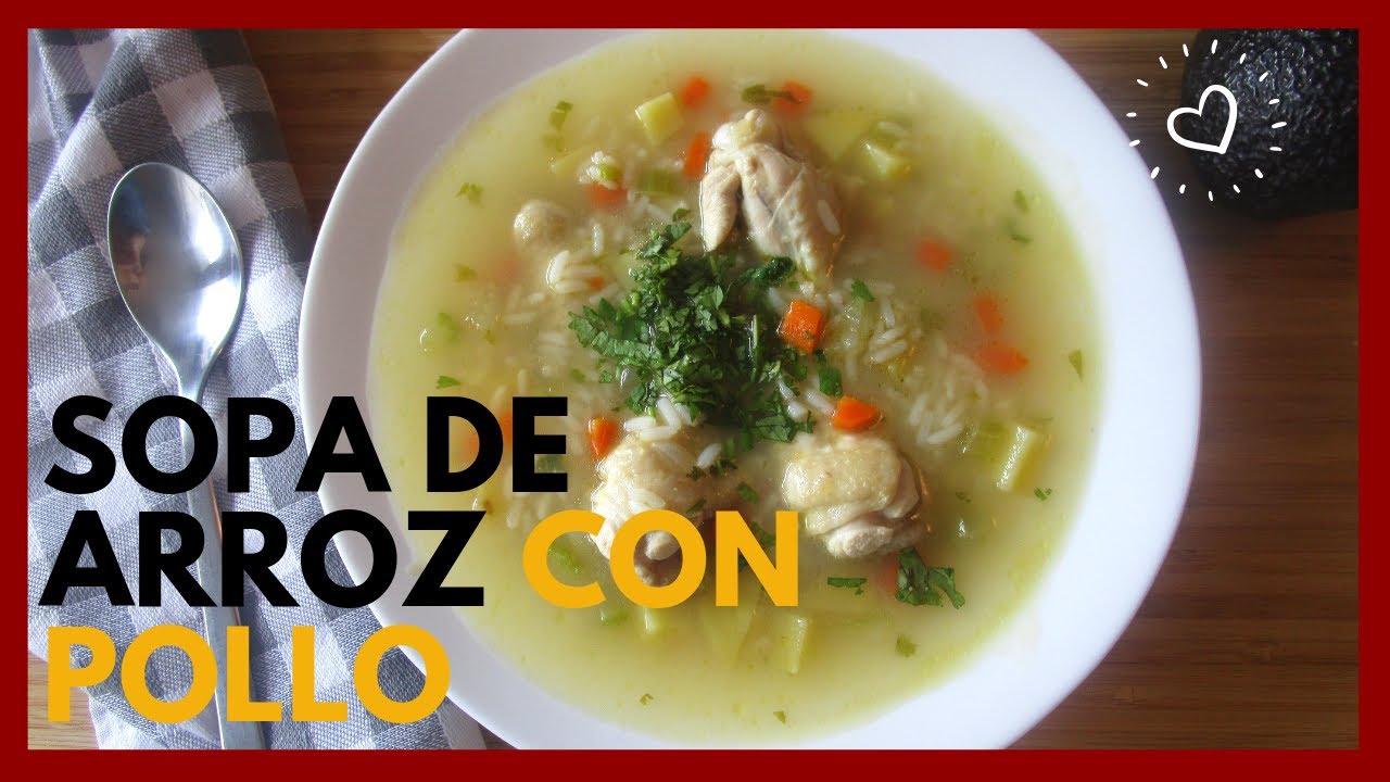 SOPA DE ARROZ CON POLLO (Alitas) | Chicken and rice Soup | Deliciosa!
