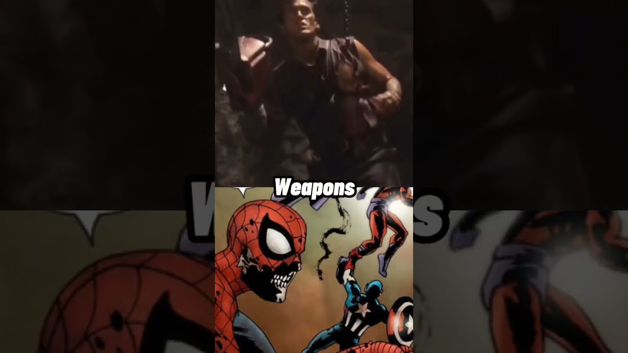 Ash Williams vs. Zombie Spider-Man #shorts #marvel #evildead