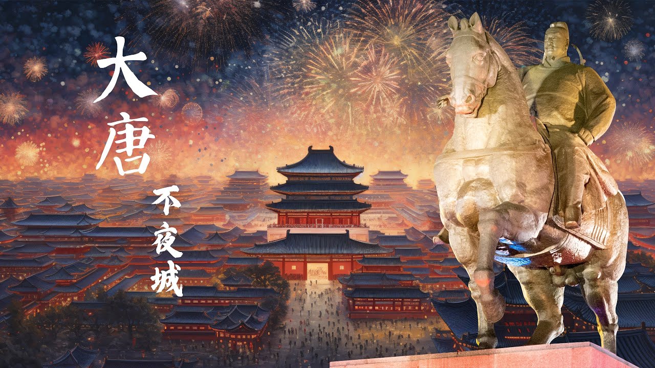 夜游西安大唐不夜城以及远观大雁塔｜Night tour of Xi'an's Great Tang Dynasty and the Big Wild Goose Pagoda.