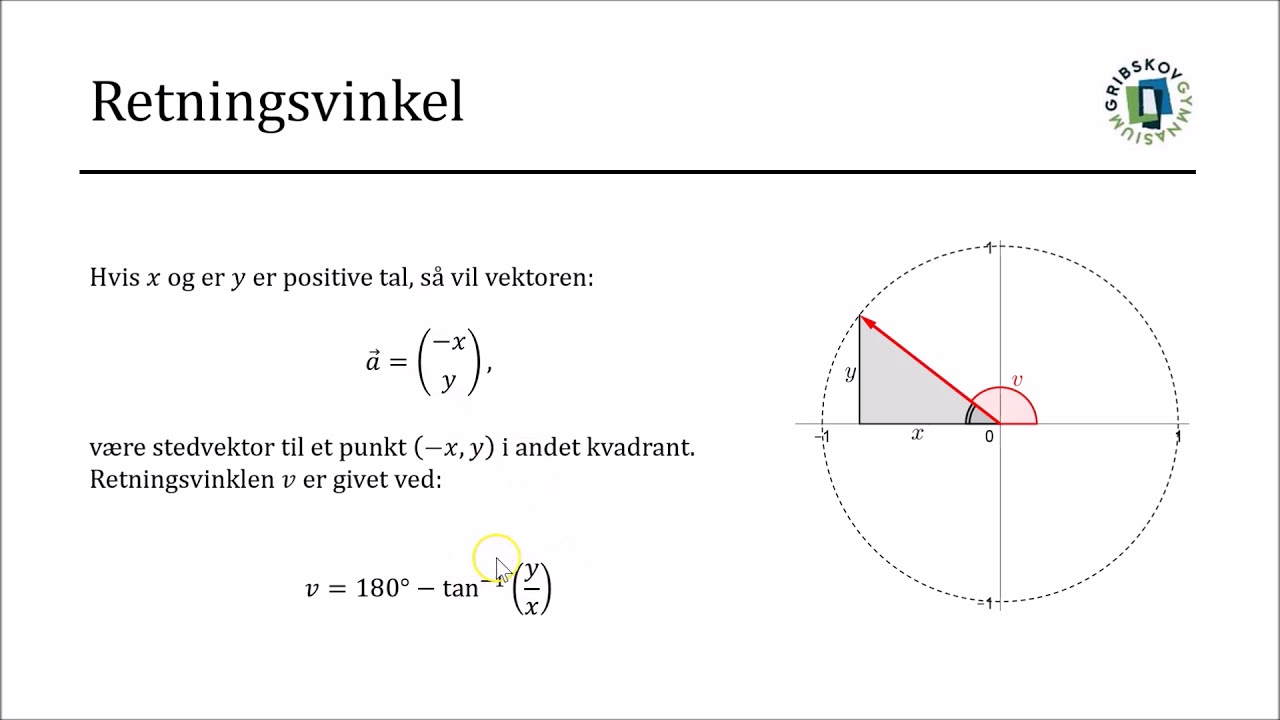 Vektorregning - Endnu mere retningsvinkel