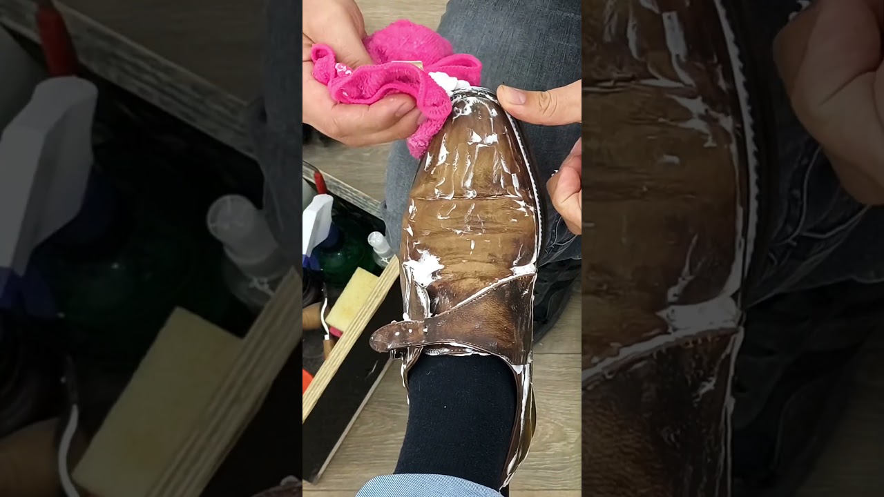 Old Shoe Cleaning Satisfying ASMR l Shoe Shine! #asmrsounds  #shoeshine #asmr #restoration