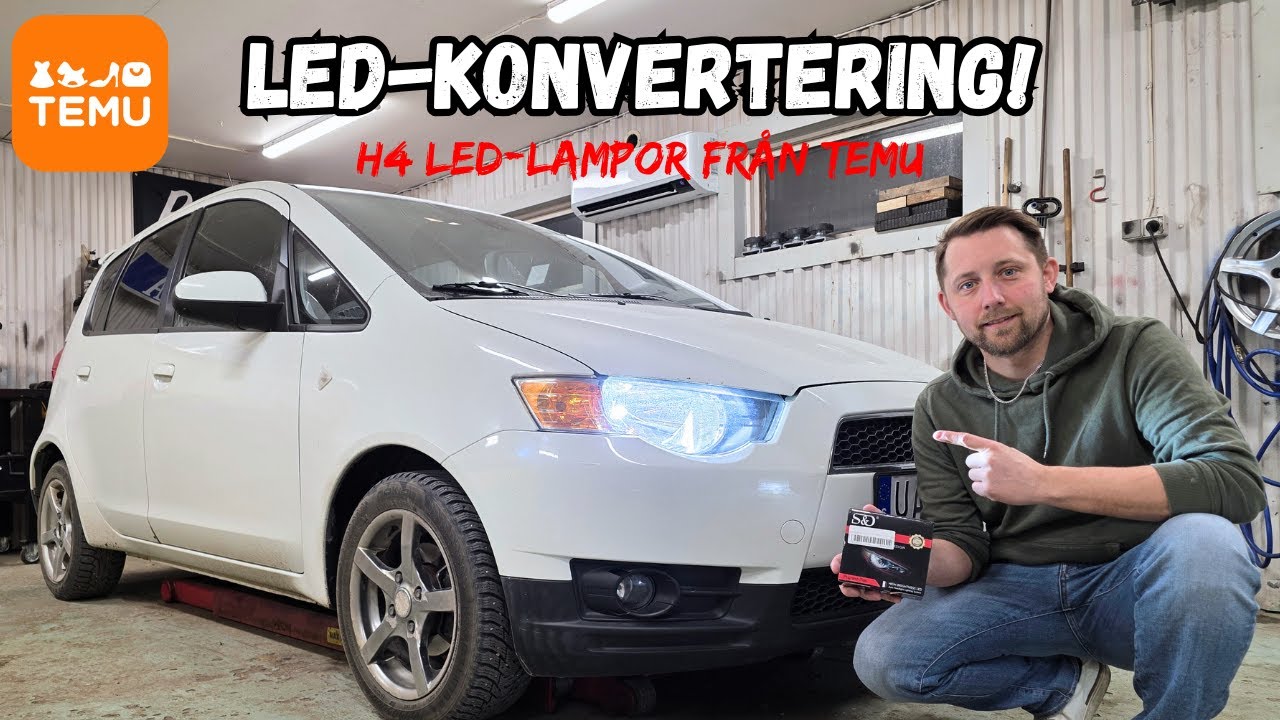 LED-KONVERTERING! - Testar superbilliga H4 led-lampor från TEMU! Är dom värd pengarna?