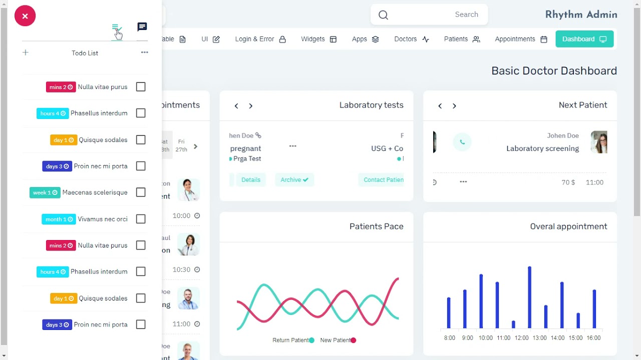 Medical Dashboard Bootstrap 5 Admin Template with RTL Light Theme