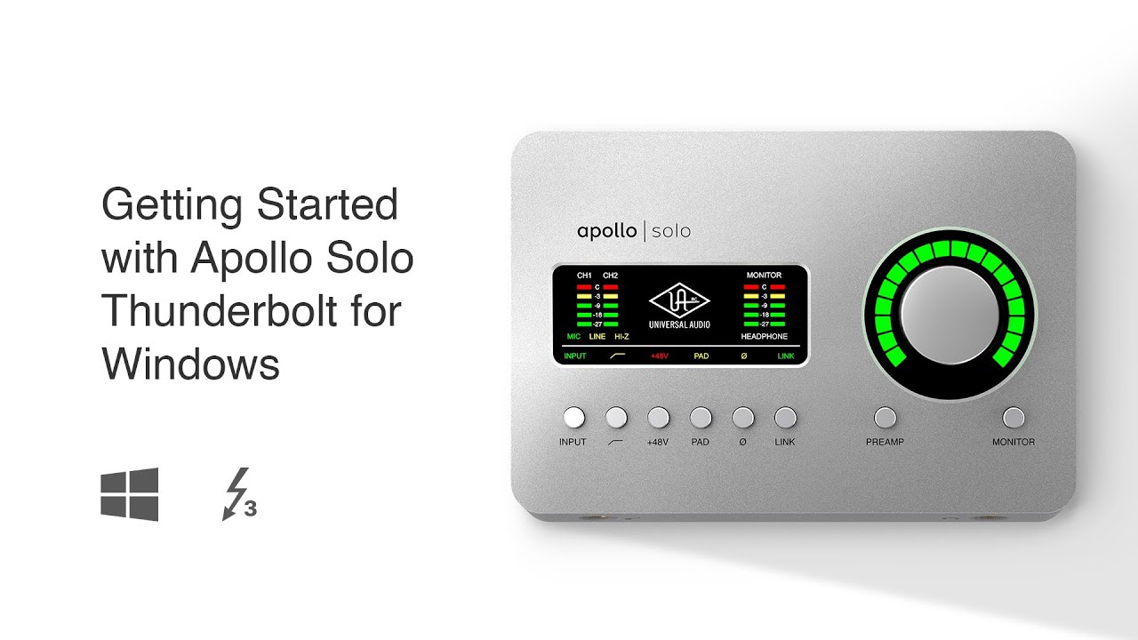 Начало работы с Apollo Solo Thunderbolt для Windows