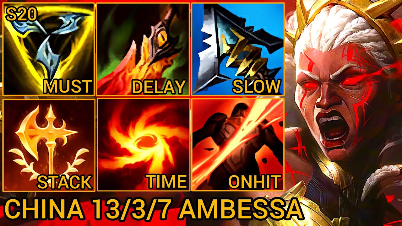 Ambessa MVP Jungle S Rating 13/3/7 - China Wild Rift New Meta Build & Runes By Tiarty