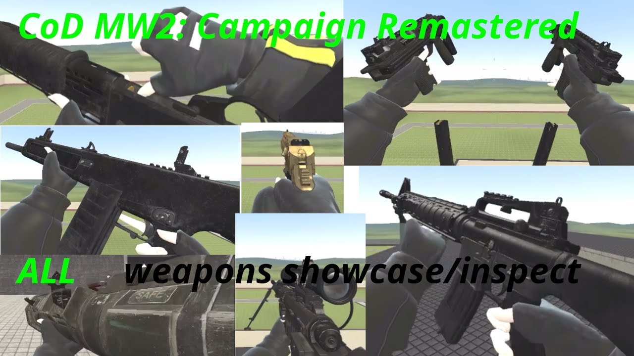 CoD MW2: Campaign Remastered (garry's mod) all weapon inspect/showcase