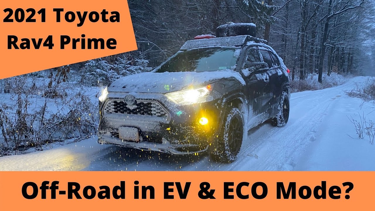 2021 Toyota Rav4 Prime Off-Roading In The Snow In EV & ECO Mode