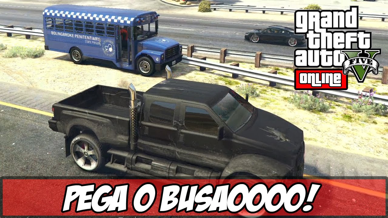 GTA V - Fuga! Pega o BUSÃO! Nicolas Vacilão! xD (DLC Heists)  (Ps4)