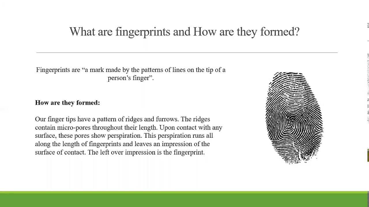 Fingerprints and their role in Forensics