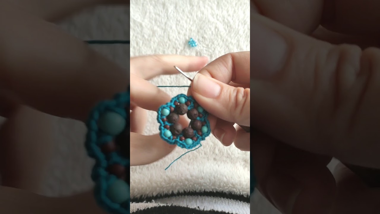 Crochet earrings with beads