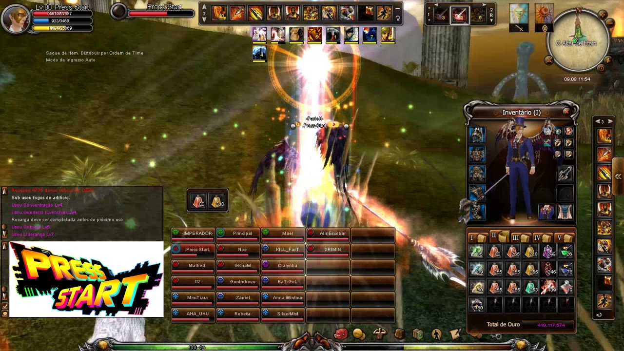 Assista em 1080p Shaiya PT, PvP 80 Etain.. 2k Kill
