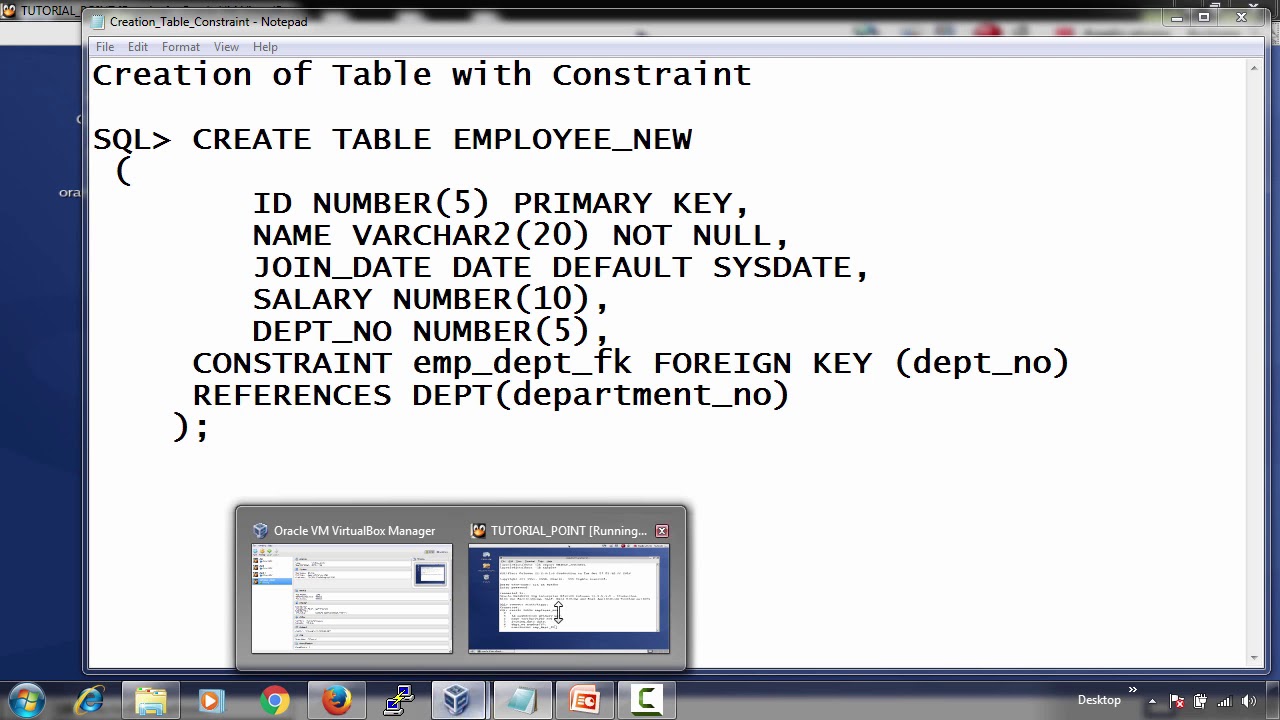 Oracle DB - Constraint