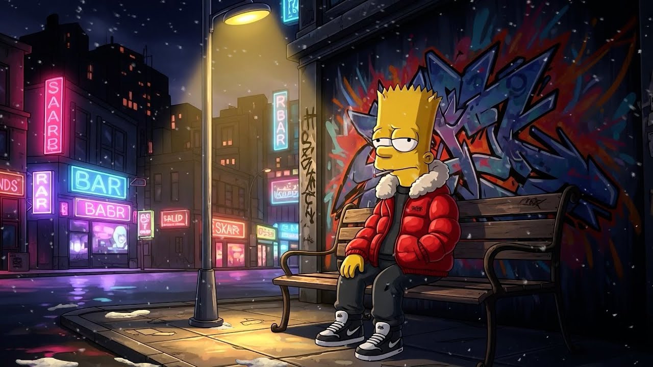 🌃 Bart’s Neon Night Mood ✨ Cozy Urban Lofi ☕ Soft Lofi Beats to Study & Chill