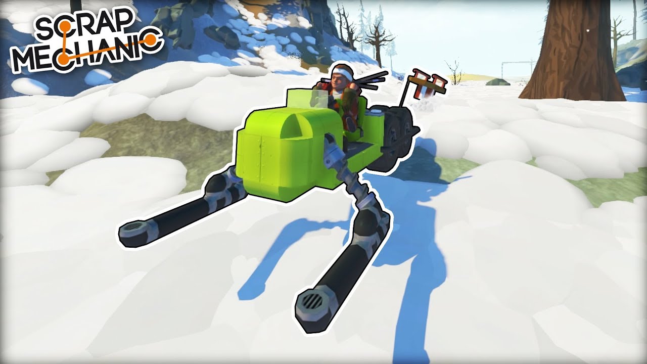 Snowmobile Rope Towing Sled Challenge! (Scrap Mechanic Multiplayer Monday)