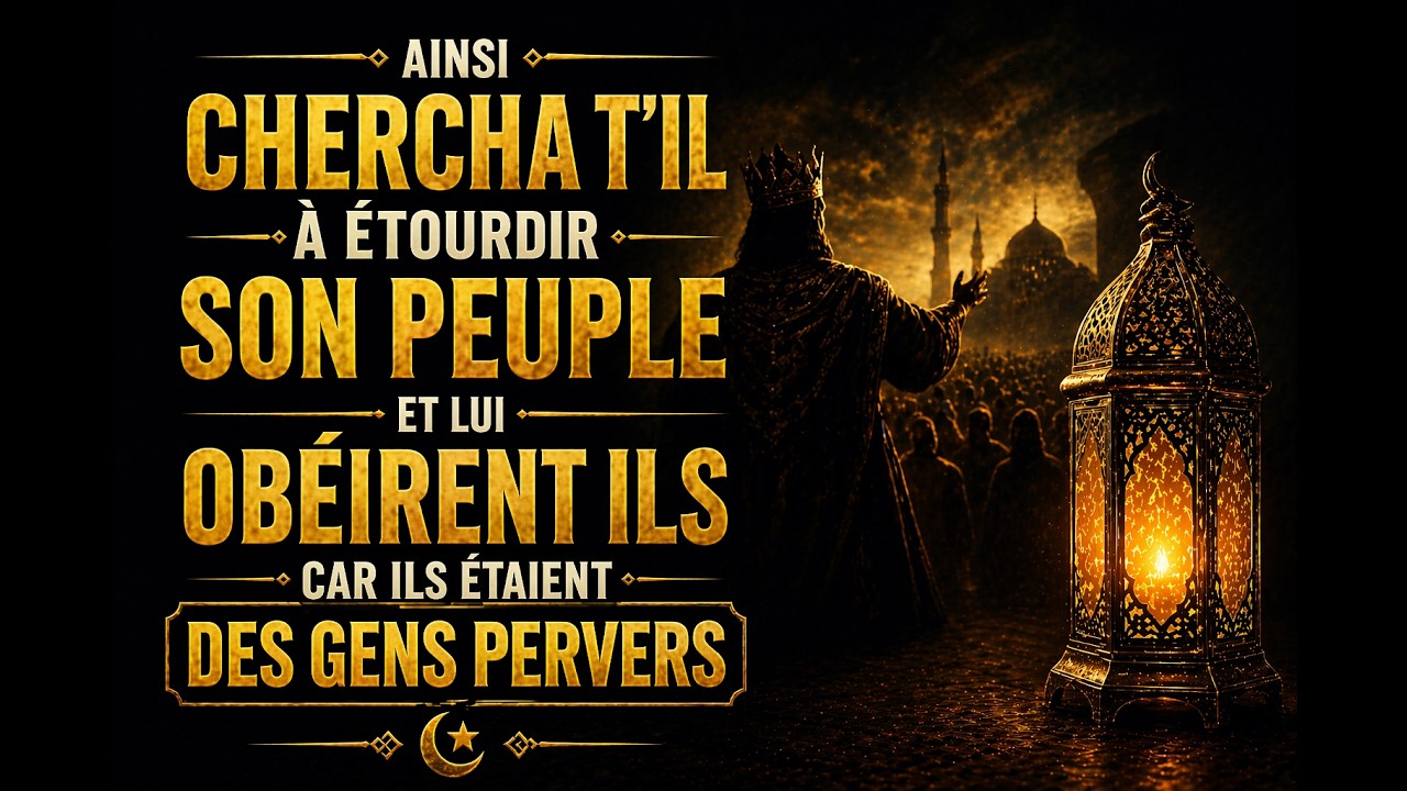 Ainsi chercha t' il à étourdir son peuple et lui obéirent ils car ils étaient des gens pervers