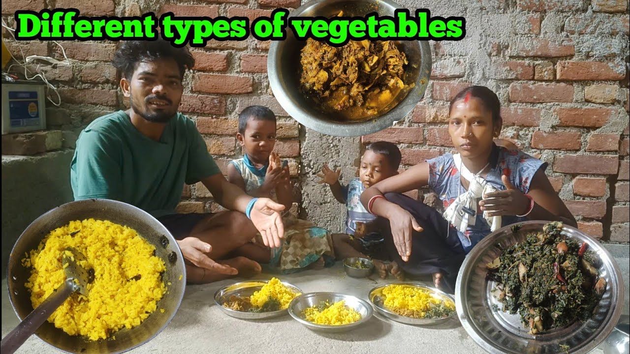 Today's eating different types of vegetables bamboo shoots khichdi / jh eating show