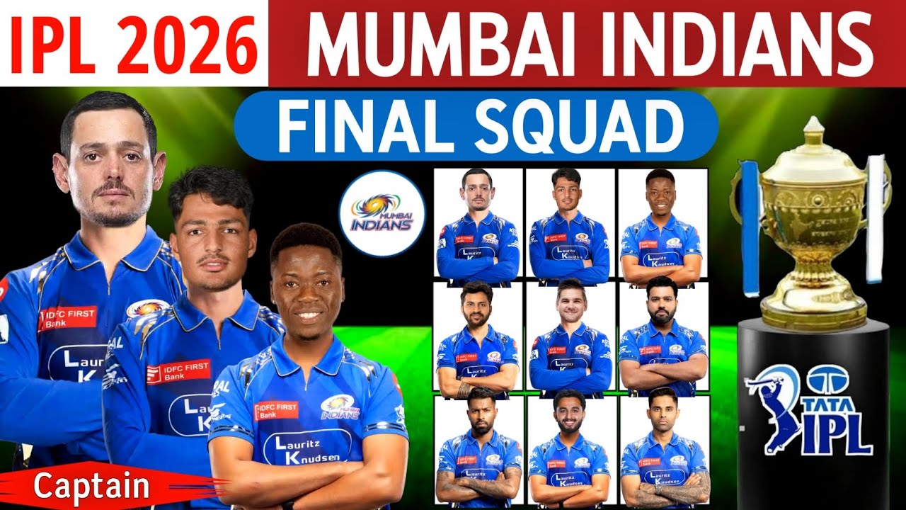 IPL 2026 - Окончательный состав команды Mumbai Indians (на данный момент) | Список игроков команд...