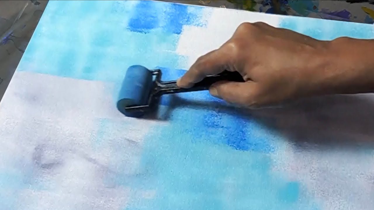 Easy Abstract Painting / Just Using Brayers & Acrylics / Frozen Sorrows