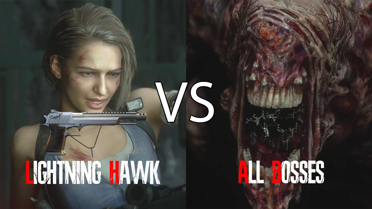 Lightning Hawk vs All Bosses (Inferno) | Resident Evil 3 Remake
