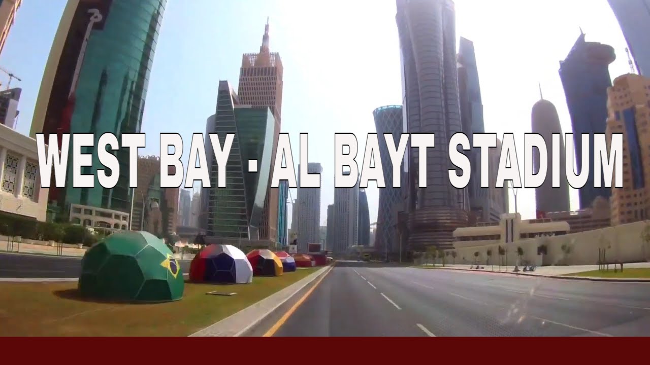 Al Bayt Stadium from West Bay, Doha (via Lusail and Al Khor/Coastal Road)