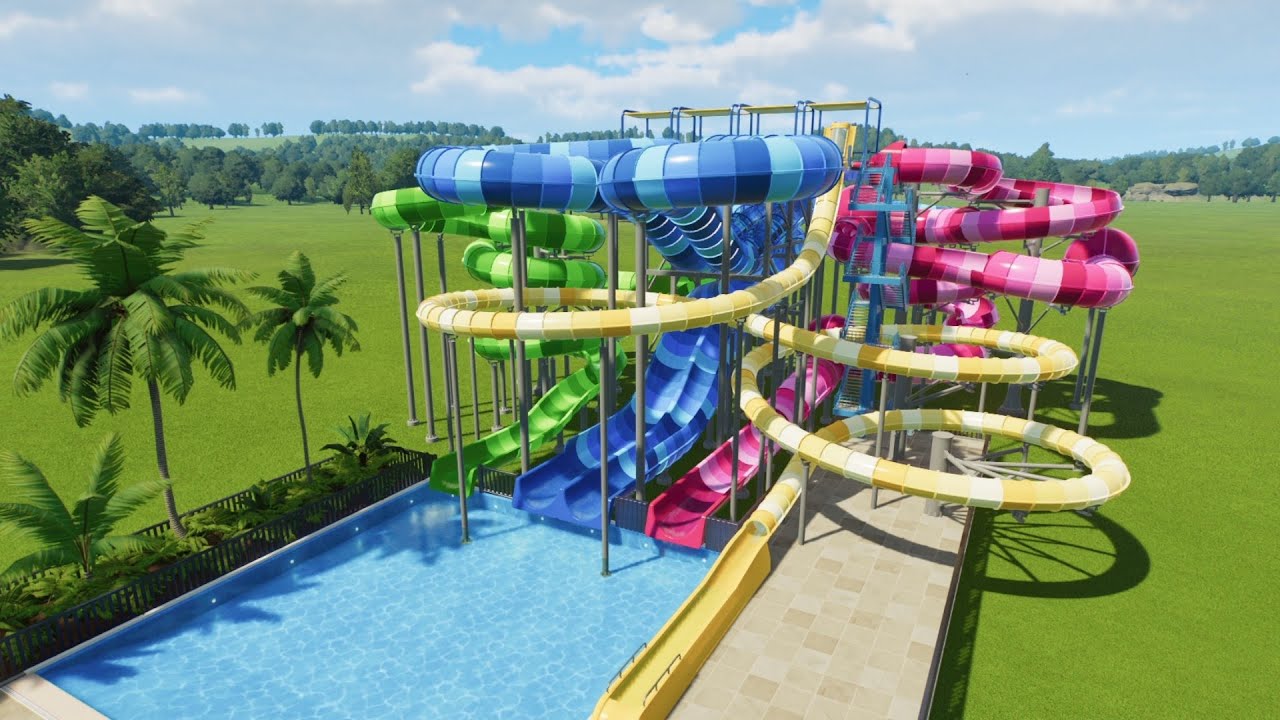 Mega Slide Tower (All Onrides) | Planet Coaster 2 (made by Noah) [POV]