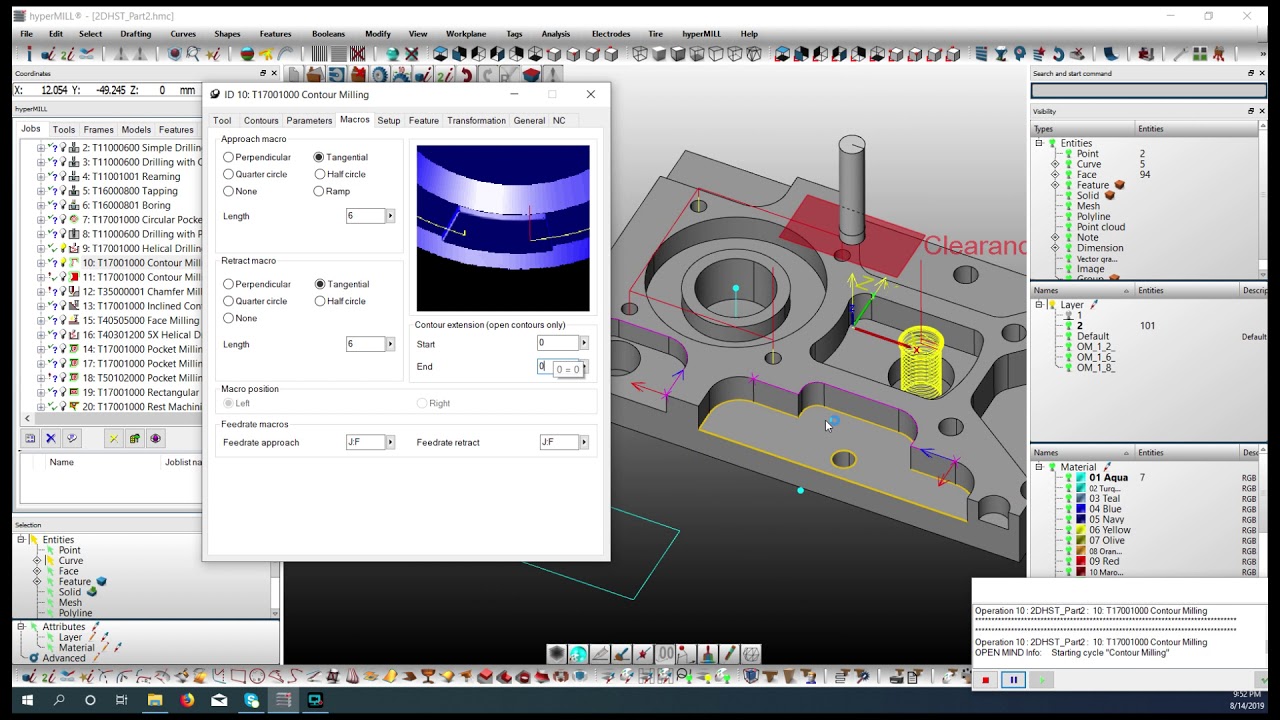 2019 HyperMILL 2D contour Milling