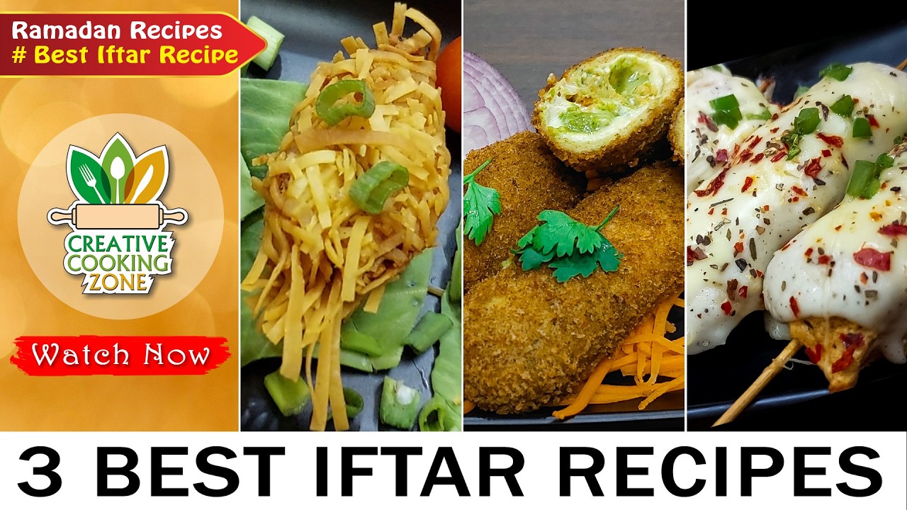 3 Best Iftar Recipes | Crispy Thread Chicken | Chicken Cheese Chutney Rolls | Chicken Tikka Boti