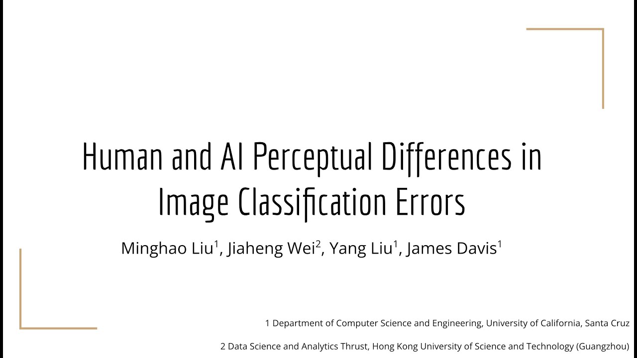 [AAAI 25 presentation pre-record]Human and AI Perceptual Differences in Image Classification Errors