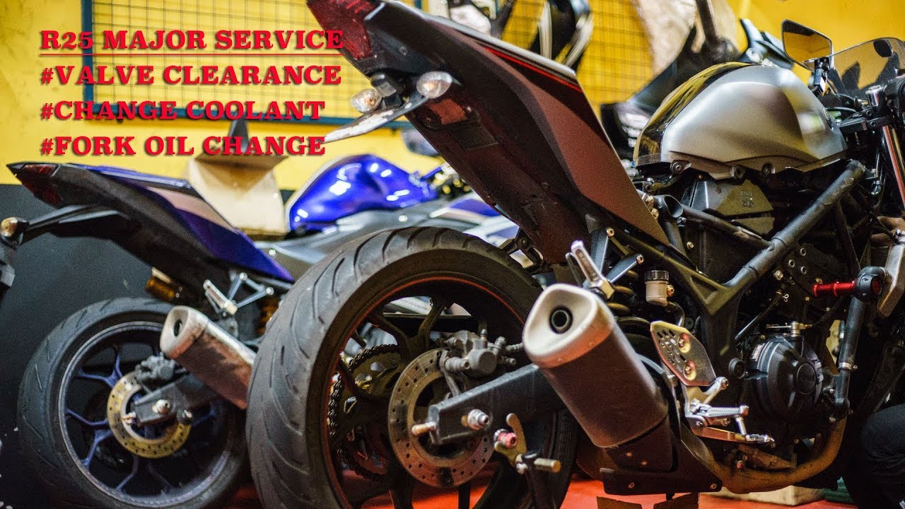 #motovlog 20 - Yamaha YZF R25 - 2nd Valve Clearance, Change Fork Oil & Coolant Change. Part 1