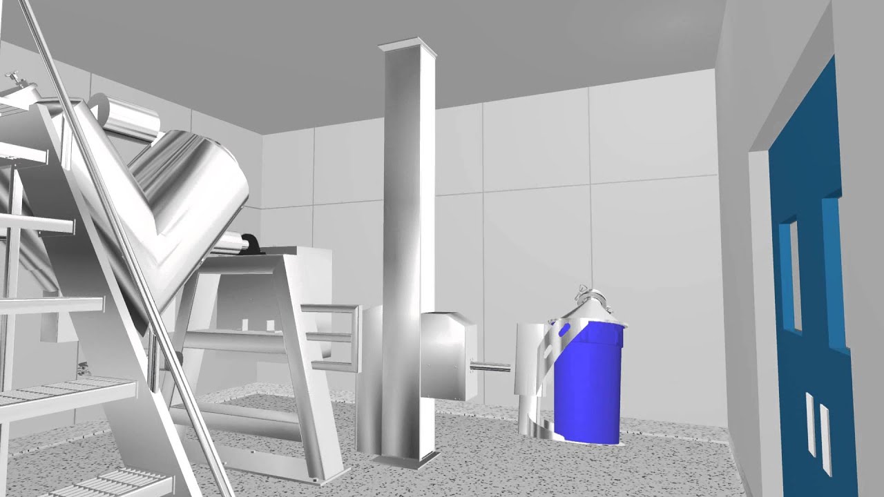 Post Lift loading V-Blender