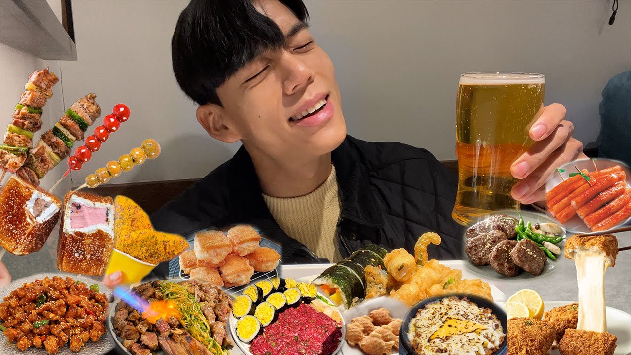 자유다. (돈까스, 뿌링클 호떡, 탕후루, 닭꼬치, 멘보샤, 구운 아이스크림, 닭강정, 붕어빵, 김밥, 고추튀김, 떡갈비, 떡꼬치, 갈빗살, 치즈볶음밥, 육회김밥, 시리얼, 크로플