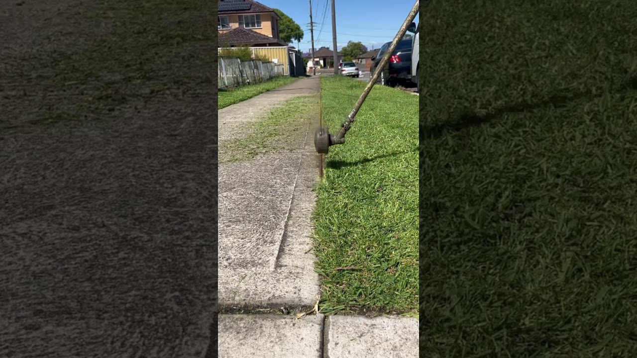 Is it Better to walk on path or grass while trimming? #shorts #youtubeshorts #lawn #lawnmower #diy