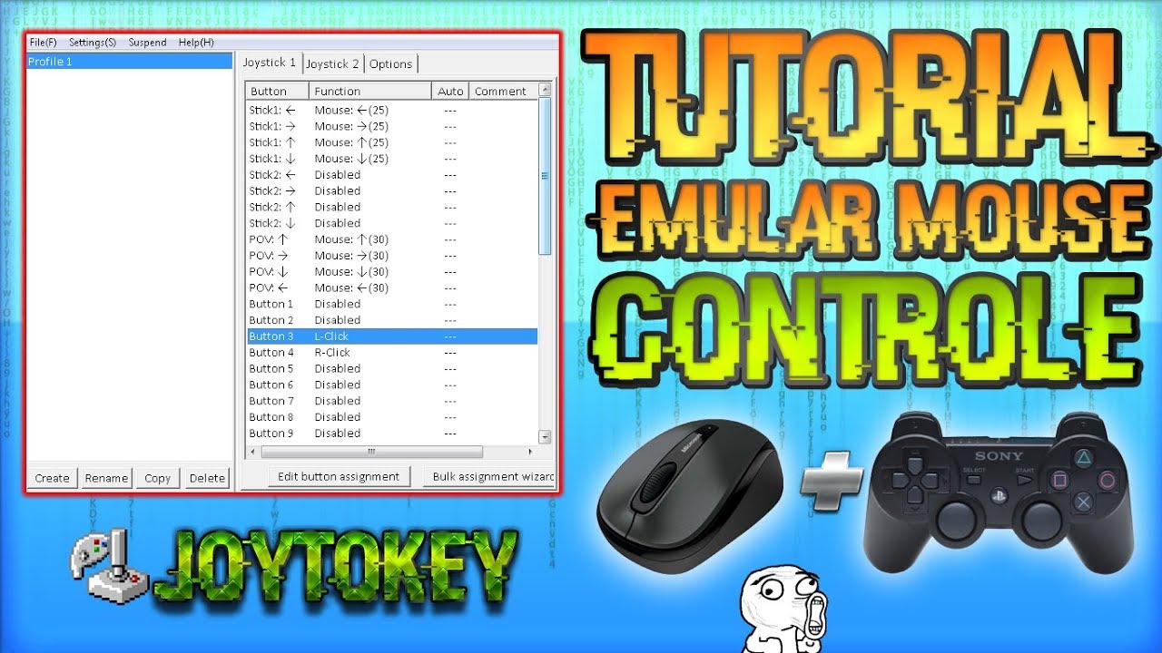 TUTORIAL: Emular Mouse no Controle / JoytoKey