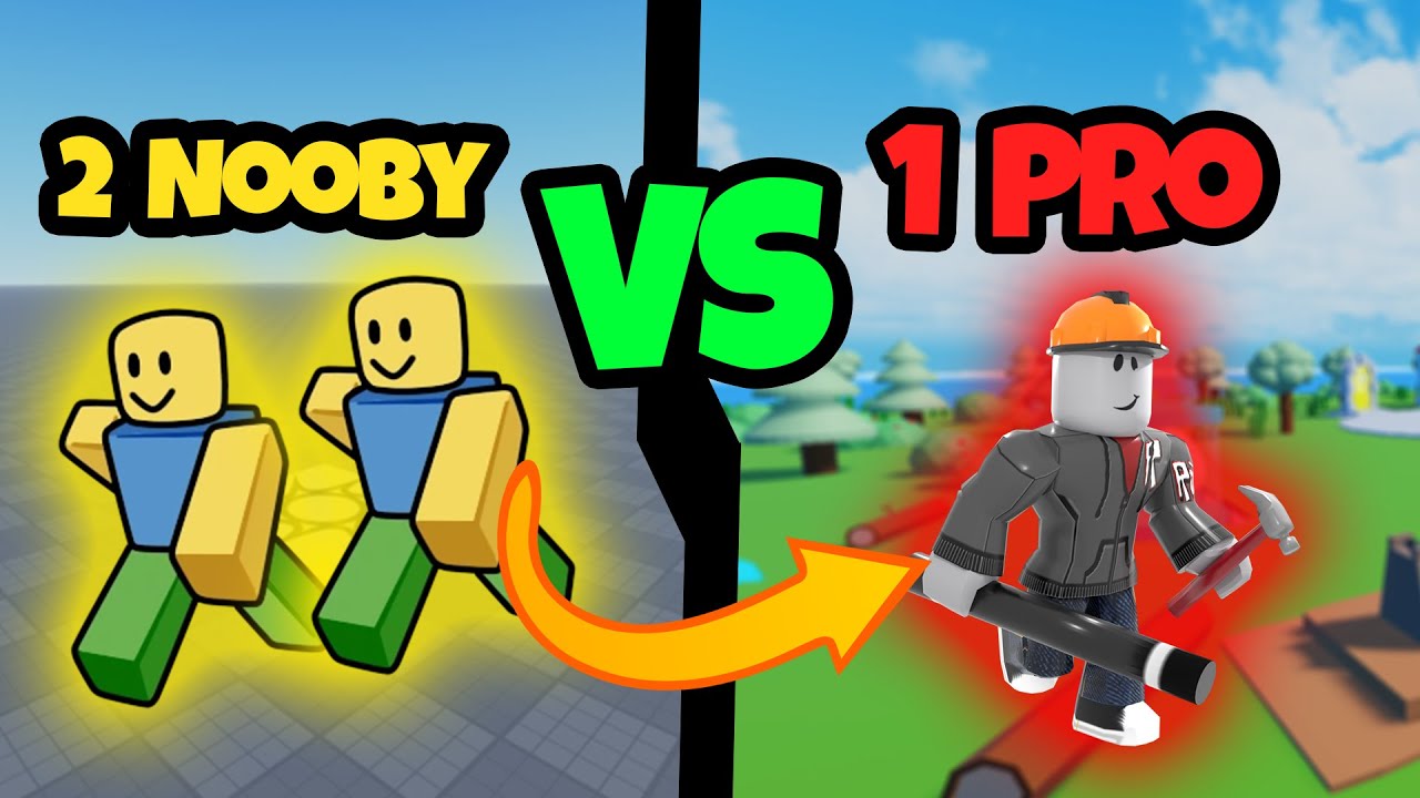 2 🧑Nooby VS 👷‍♂️Pro w Roblox Studio!