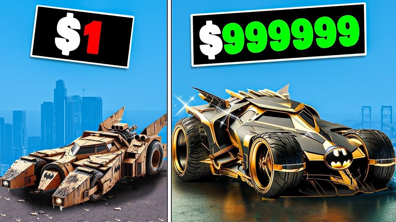 $1 to $1,000,000 BATMOBILE in GTA 5!