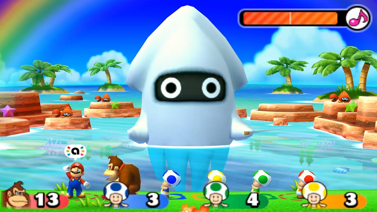 Mario Party Star Rush Toad Scramble - Mario Vs Luigi Vs Wario Vs Donkey Kong