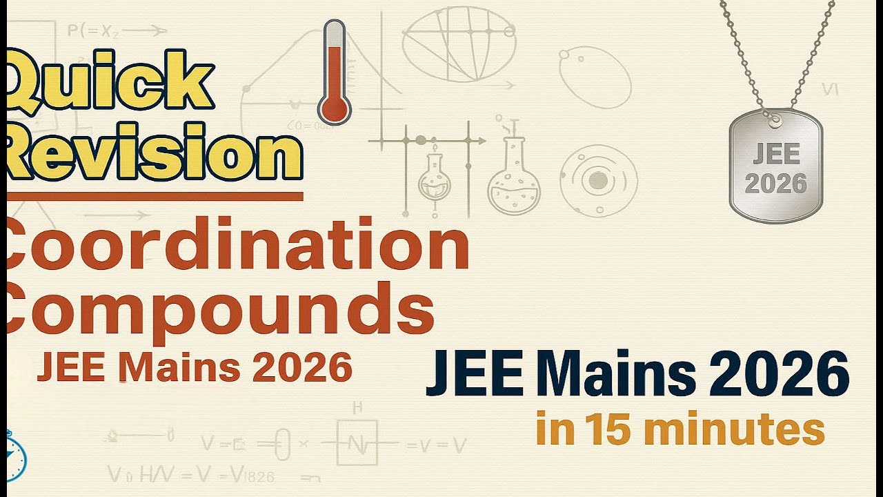 Coordination Compounds | JEE Mains 2026 | Complete Revision in Just 15 Minutes