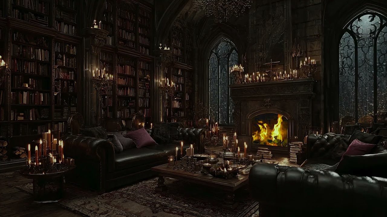 Natural Rain Sounds with Crackling Fireplace 🔥 Cozy Room Ambience for Deep Sleep