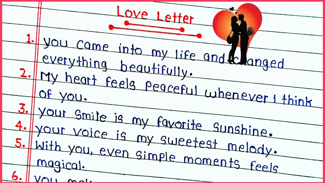 10 Lines Love Letter in English || Love Letter From the Heart ❤️ || 10 Beautiful Lines 💌