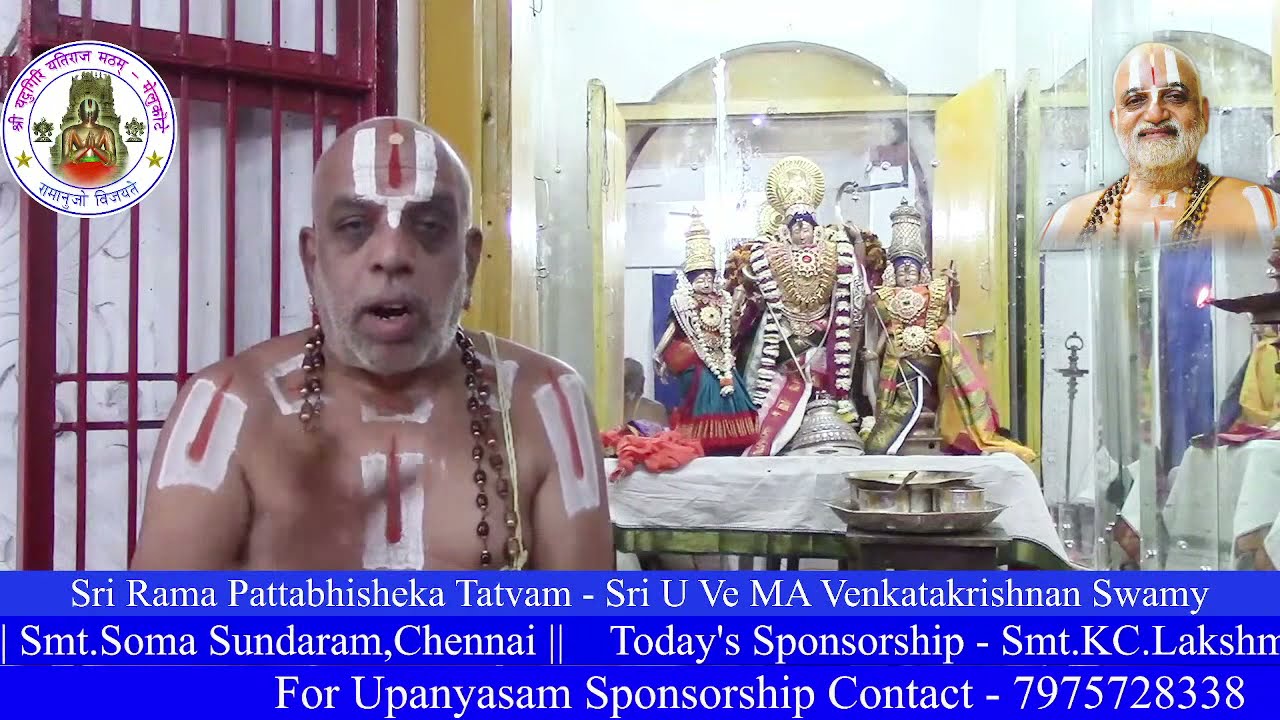 Day 7 SriRamanavami Upanyasam - Sri Ramayana Thathvam - Dr MA Venkatakrishnan Swami