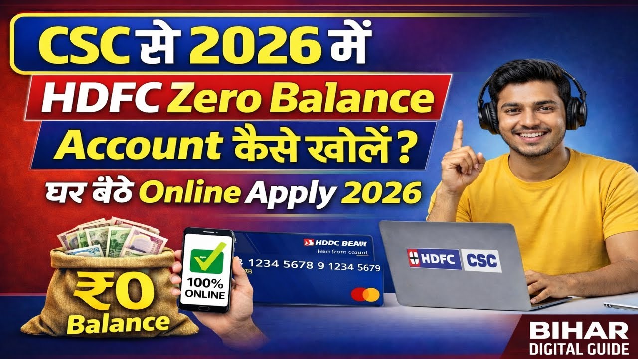 How to open HDFC Zero Balance Account in 2026 from CSC? | Apply Online from Home 2026