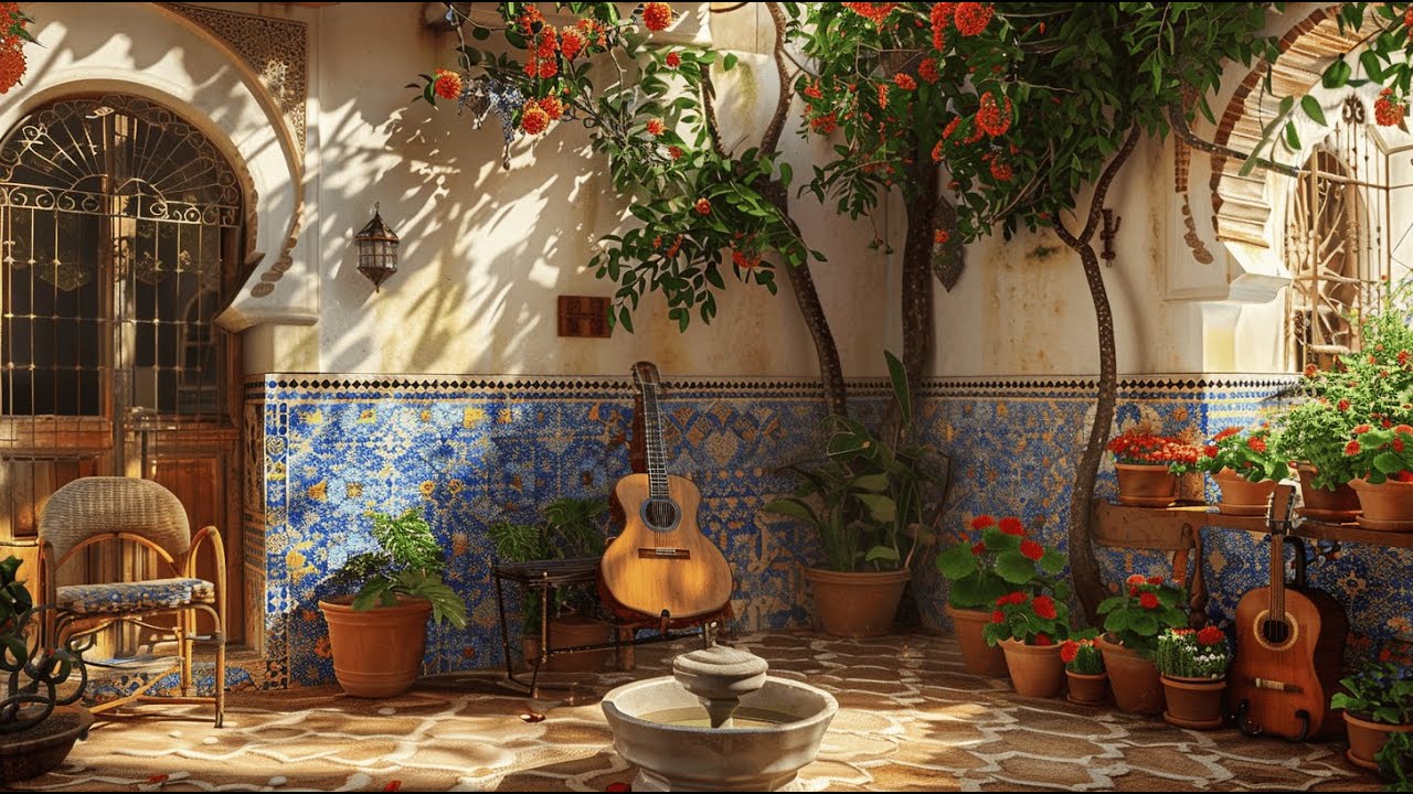 10 Hours of Spanish Guitar in a Secret Seville Courtyard | Andalusian Ambience & Relaxation