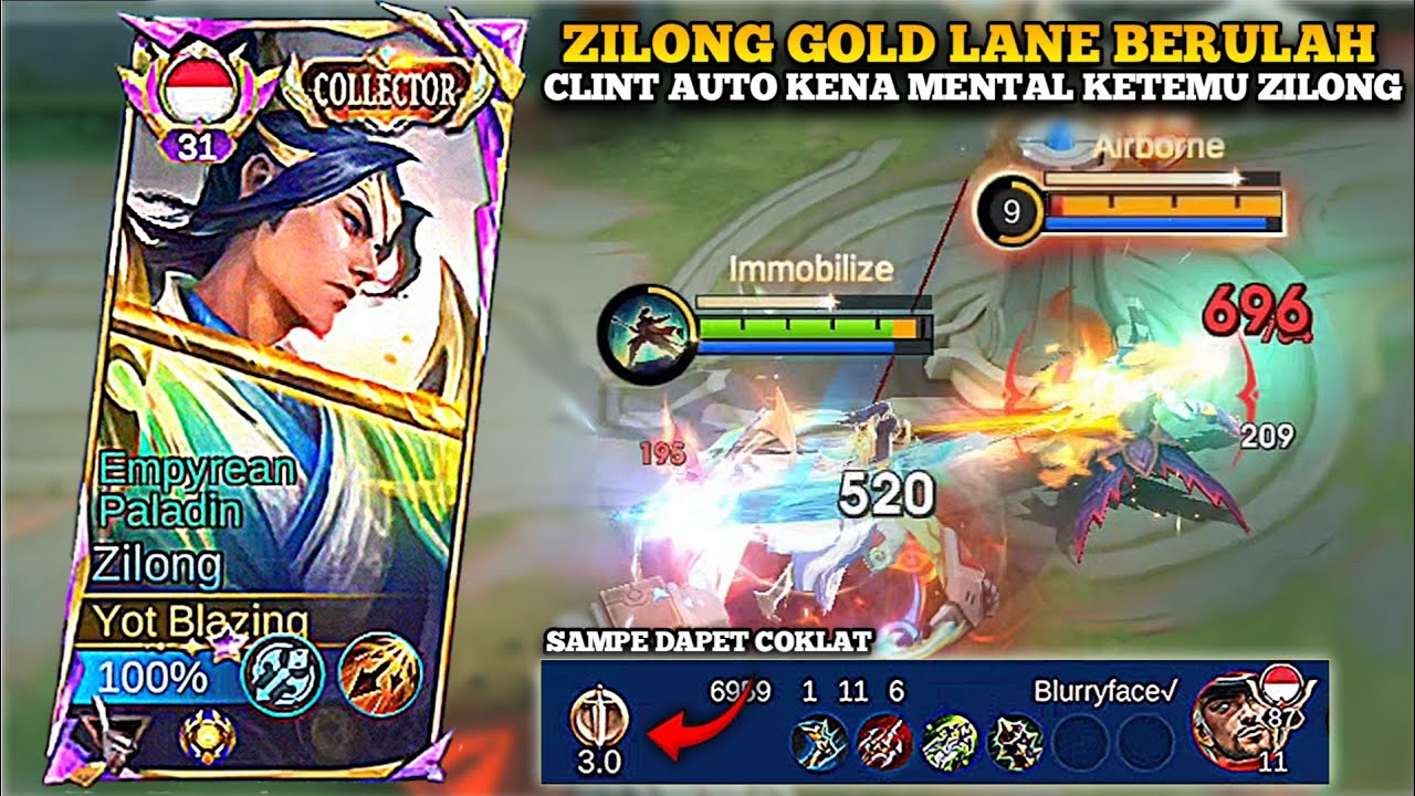 ZILONG GOLD LANE KEMBALI BERULAH!! CLINT AUTO KENA LOCK SAMPE TRAUMA & DAPET COKLAT!!!😈