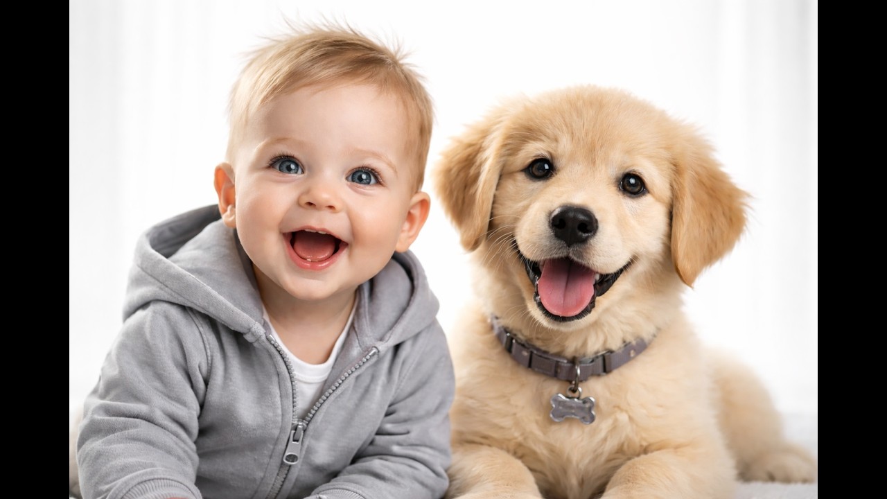 Baby’s Reaction to Puppy Rolling 👶💫