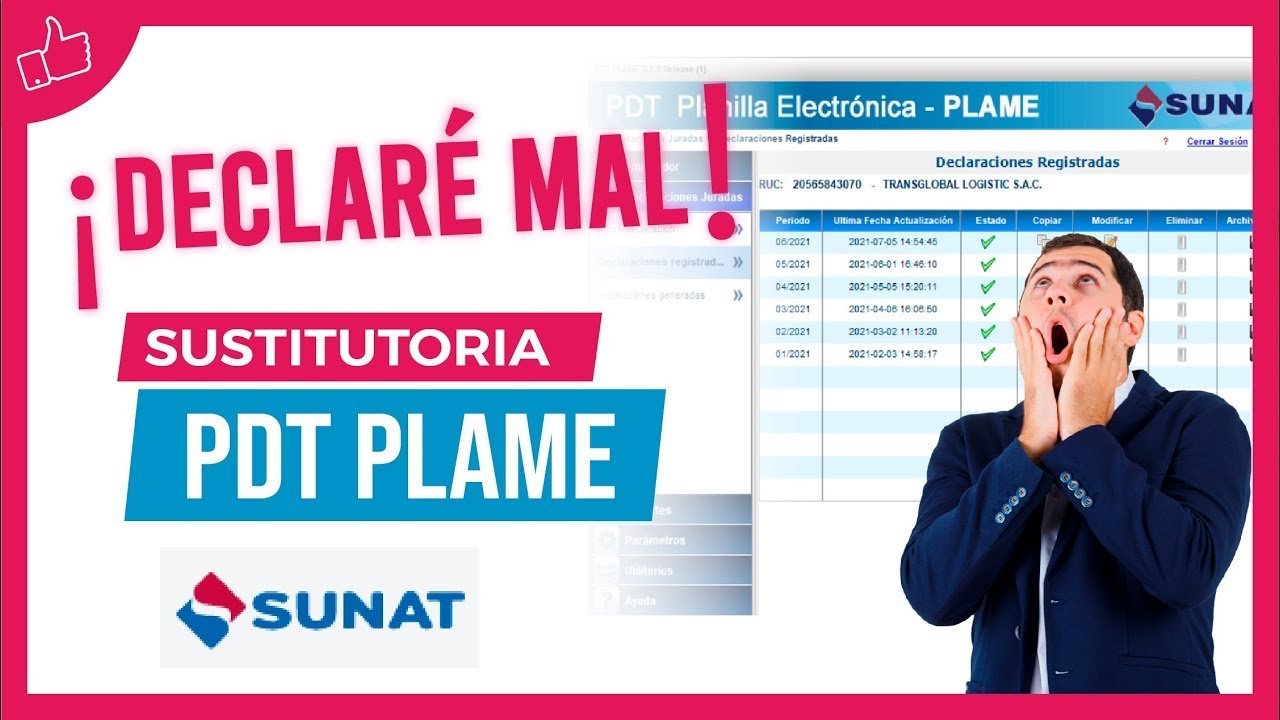 Declaración Sustitutoria/Rectificatoria del PDT PLAME Sunat |Corregir declaracion mensual sunat