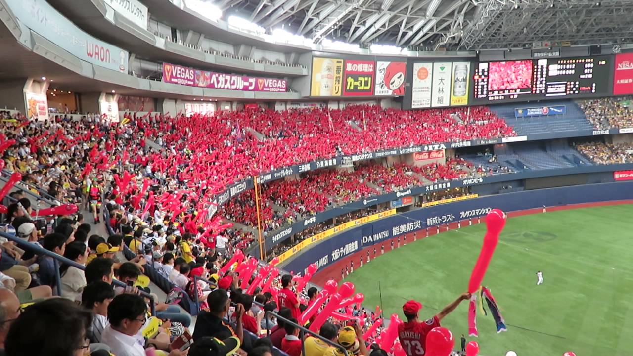 H28.08.16　7回表　ｶｰﾌﾟのﾗｯｷｰ７　ジェット風船　広島×阪神　京セラ