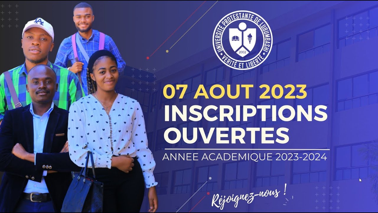 Université Protestante de Lubumbashi -- Inscription 2023 2024