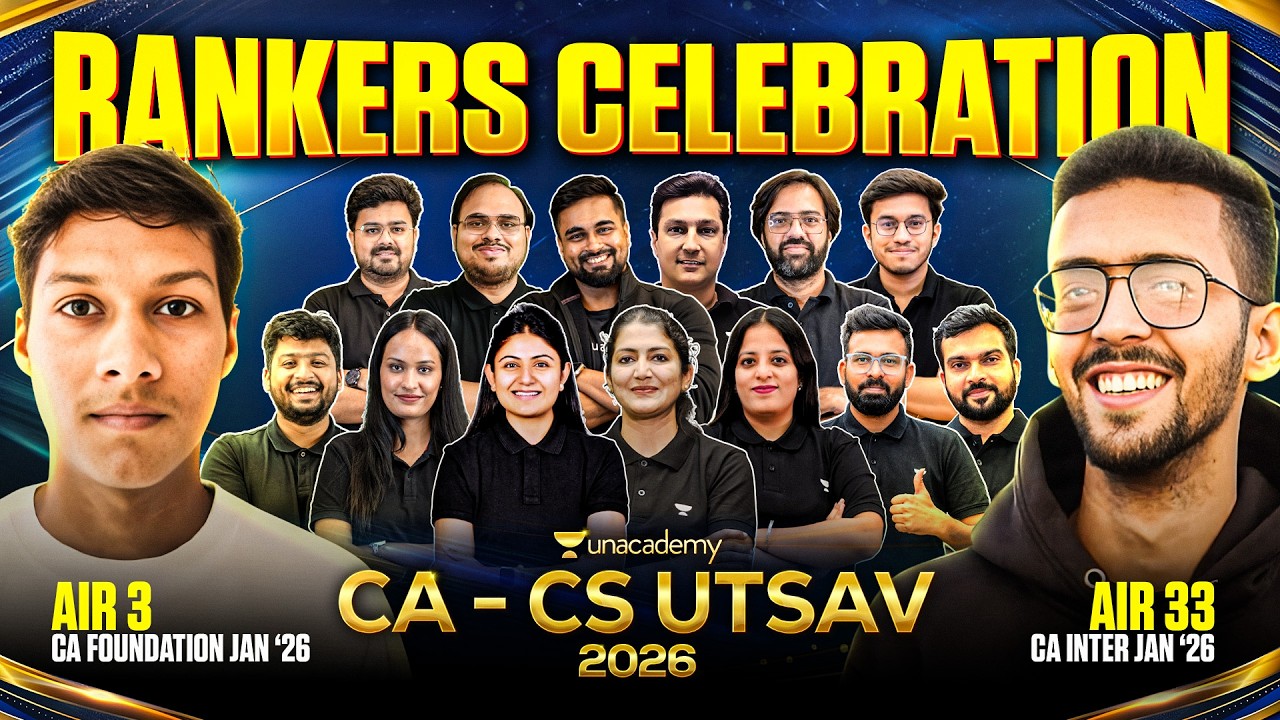 CA Utsav 2026 🔥 | CA Result Jan 2026 Rankers Celebration 🥇 | Foundation & Inter | Unacademy CA