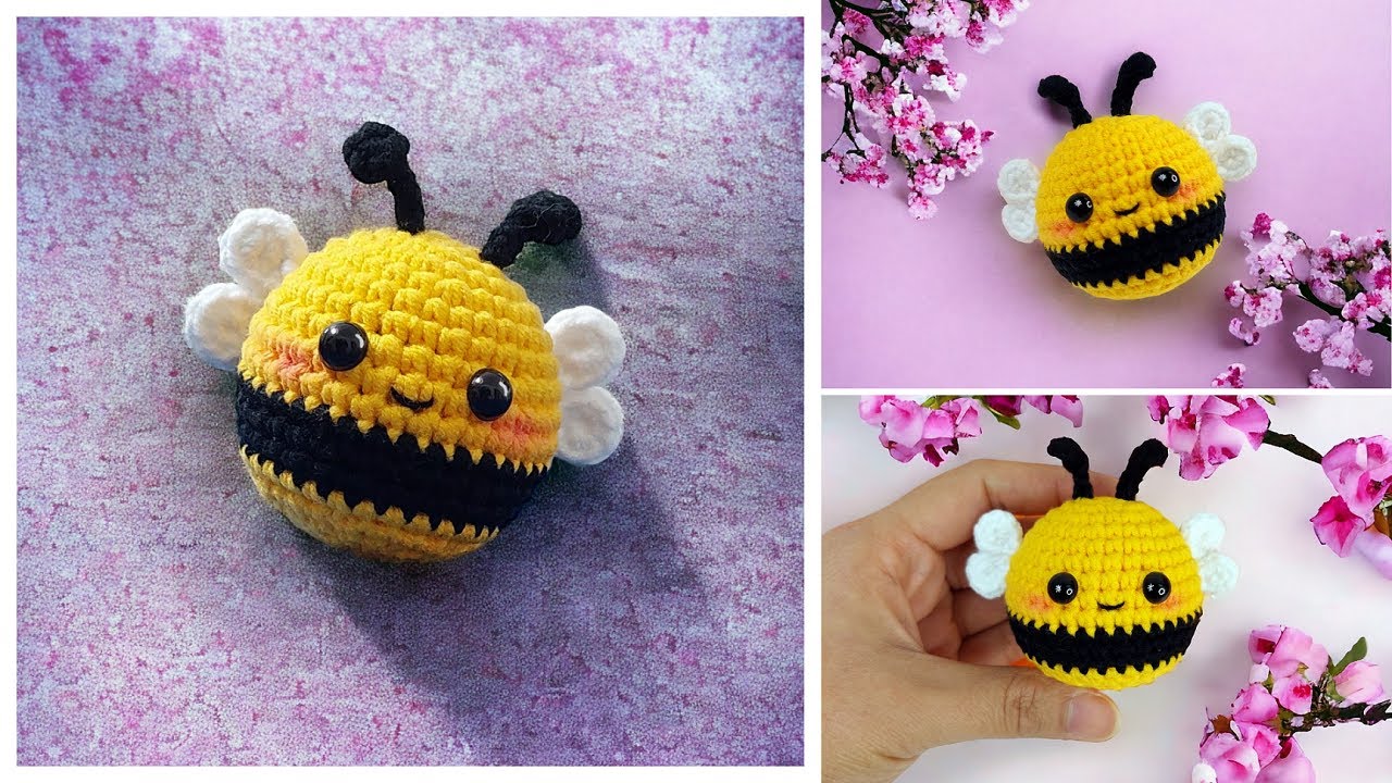 Crochet Bee Tutorial - Super Easy Amigurumi Bee Pattern For Beginner - Cute Bumble Bee Crochet